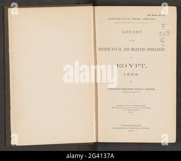 Report of the British naval and military operations in Egypt 1882. . Stock Photo