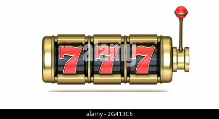 777 Gold slot machine 3D Stock Photo