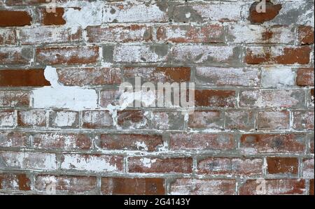 Abstract old crack red brick wall texture. Bricks background for banner concept Stock Photo
