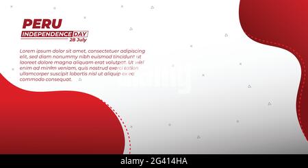 Peru Independence day with Red and White background design. Good template for Peru National day Stock Vector