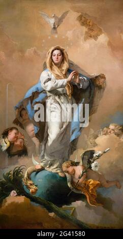 Painting entitled The Immaculate Conception by Giovanni Battista Tiepolo (1696-1770), oil on canvas, c.1767-69 Stock Photo