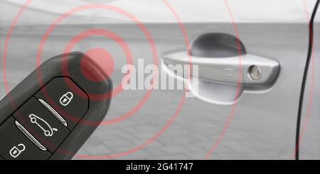 Keyless remote control system of a modern car Stock Photo