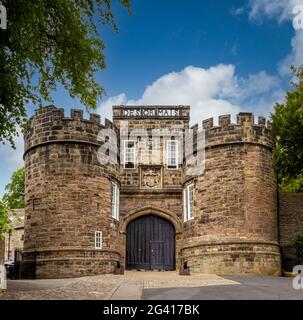 Skipton Castle, owned by the Fattorini family. Skipton, Yorkshire, UK. Stock Photo