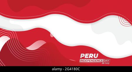 Peru Independence day with Red and White abstract design. Good template for Peru National day Stock Vector