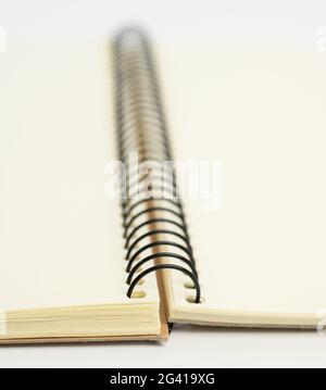 Open spiral notebook with blank white sheets Stock Photo