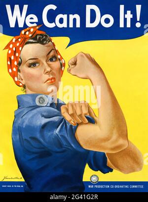 We can do it by John Howard Miller (1918-2004). Restored vintage poster published in 1942 in the USA. Stock Photo