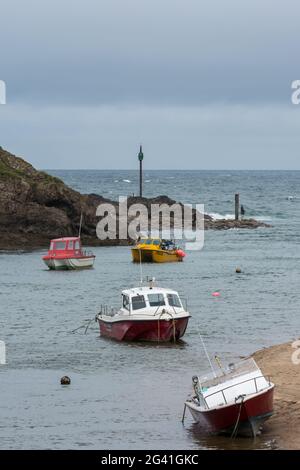 Boats in Bude Harbour Stock Photo