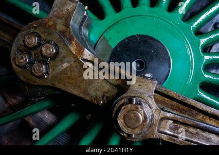 An old steam train wheel Stock Photo