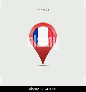 Round pin icon. Illustration of flag of France