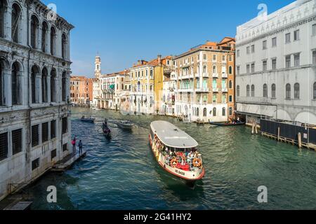 View down the Grand Canal in venice Stock Photo