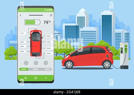 Car manager smartphone interface vector template. Mobile app page color ...