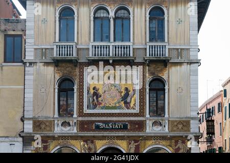 Facade of the Palazzo Salviati on the Grand Canal in Venice Stock Photo