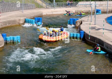 Water Sports at the Cardiff International White Water Centre Stock Photo