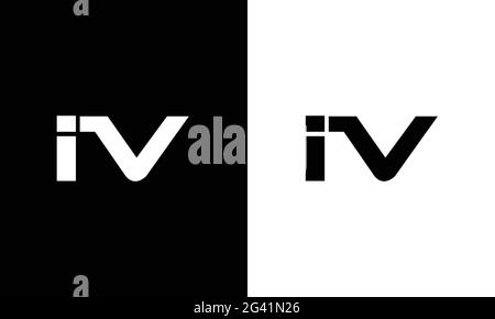 Modern alphabet letters Initials Monogram logo IV, VI, I and V Stock Vector