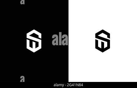 Outstanding professional creative trendy black and white color WS SW initial based Alphabet icon logo. Stock Vector