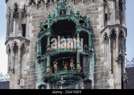 The Rathaus-Glockenspiel in Munich Stock Photo