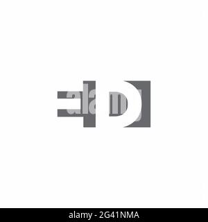 ED Logo monogram with negative space style design template isolated on white background Stock Vector