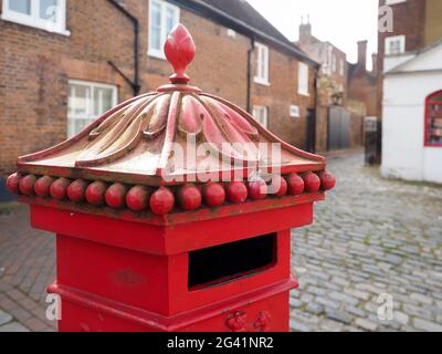 FAVERSHAM, KENT/UK - MARCH 29 : View of old square post box in Faversham Kent on March 29, 2014 Stock Photo