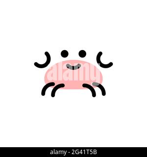 Crab. Vector logo in bold line style Stock Vector