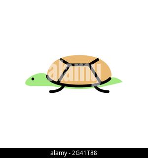 Turtle. Vector logo in bold line style Stock Vector
