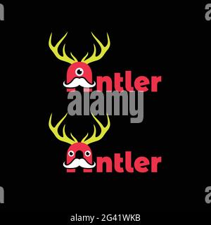 Letter Initial A Antler Mascot for Adventure Outdoor Camping Hunting Gear Apparel Business Brand Classic Unique Hipster Retro Rustic Vintage Logo Stock Vector