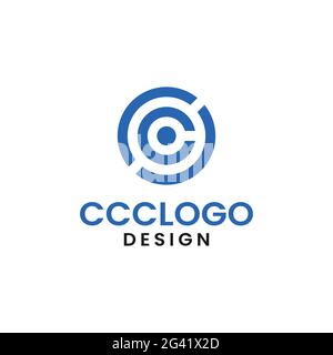 Initial Letter CCC Circle Simple Elegant Minimalist Unique Retro Vintage Logo Design Stock Vector