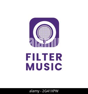 Microphone Pop Filter for Music Audio Studio Company Brand Business and Mobile App Logo Design Stock Vector