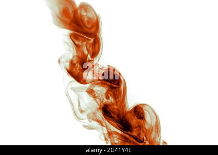red smoke on white background Stock Photo