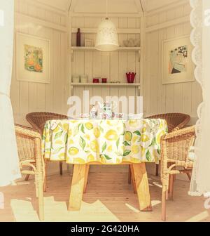 a cozy atmosphere in our summer house Stock Photo