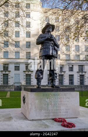 Field Marshall The Viscount Slim Statue in Whirehall Stock Photo