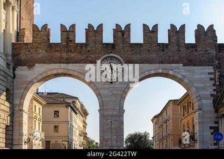 Ancient City Gate of Verona Stock Photo