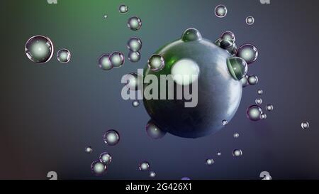 Soap bubbles from a ball Stock Photo