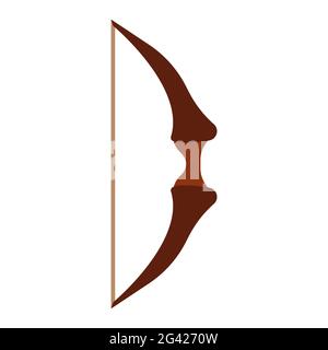Bow for shooting arrow vector sport illustration vector icon. Sign shooting bow in flat style isolated white. Concept cartoon clip art equipment handg Stock Vector