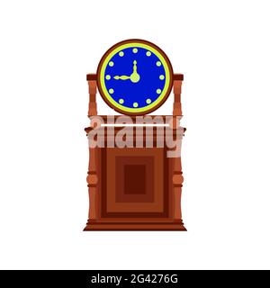 Vintage clock time vector isolated white face watch. Retro clock illustration concept countdown classic elegant icon watch. Vintage aged mechanical wa Stock Vector