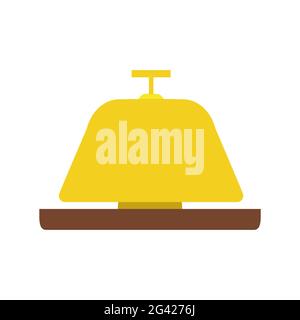 Hotel service bell vector icon illustration reception symbol call. Isolated help bell ring hotel service sign. Concierge alarm sound pictogram icon. C Stock Vector