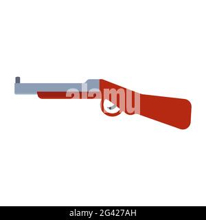 Shotgun gun vector illustration rifle military. Isolated white shotgun weapon hunting icon power symbol. Hunter silhouette ammunition carbine icon dan Stock Vector
