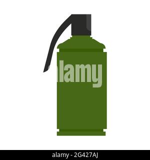 Grenade weapon bomb military vector icon army illustration. Soldier grenade combat object munition danger violence terrorism. Hand bomb explosive batt Stock Vector