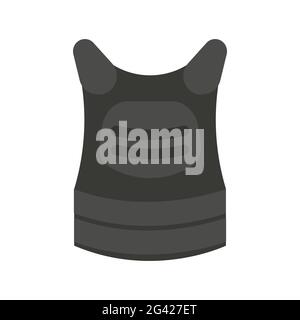 Body armor soldier vector illustration military equipment icon. Uniform armor body isolated white. Army clothes guard costume jacket. Police armor def Stock Vector