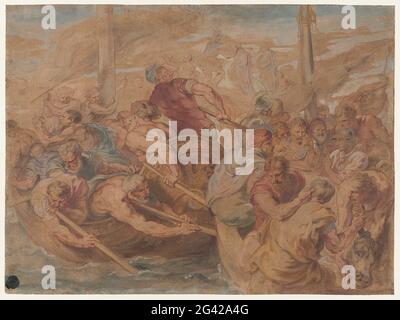 Three combined episodes from the history of Odysseus. . Stock Photo