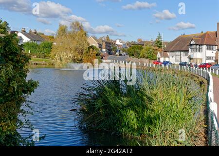 LINDFIELD, WEST SUSSEX/UK -OCTOBER 29 : View of the pond in Lindfield West Sussex on October 29, 2018 Stock Photo