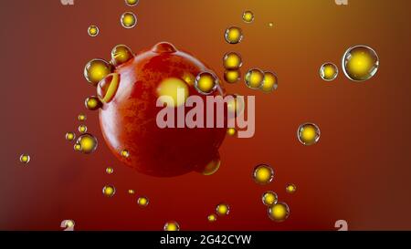 Soap bubbles from a ball Stock Photo