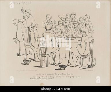 Cartoon on the higher education law, 1860; Art. 111 of the