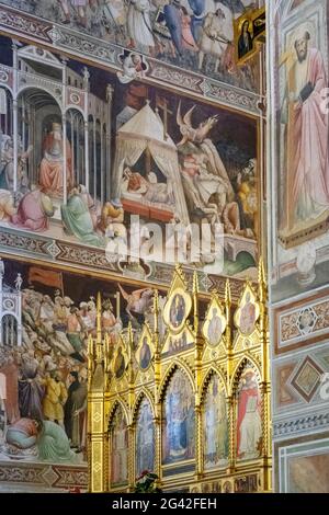 FLORENCE, TUSCANY/ITALY - OCTOBER 19 : Interior view of Santa Croce Church in Florence on October 19, 2019 Stock Photo