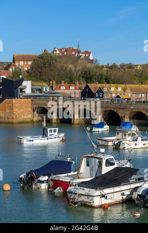 FOLKESTONE, KENT/UK - NOVEMBER 12 : View of boats in the harbour in Folkestone on November 12, 2019 Stock Photo