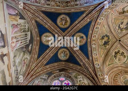 FLORENCE, TUSCANY/ITALY - OCTOBER 19 : Interior view of Santa Croce Church in Florence on October 19, 2019 Stock Photo