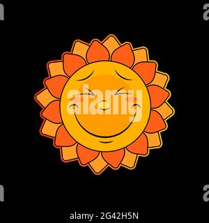 Sun icon, summer sun weather symbol, vector Stock Vector