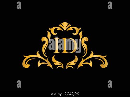 Luxury Alphabet letters ID. Golden Floral alphabet . Monogram initials perfectly for wedding invitations, greeting card, logo, and other design. Stock Vector