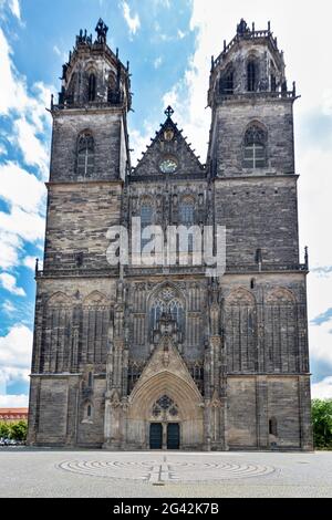 The Magdeburg Cathedral in Magdeburg, Saxony-Anhalt, Germany Stock Photo