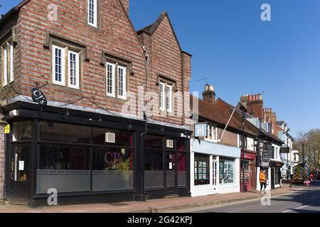 EAST GRINSTEAD, WEST SUSSEX, UK - MARCH 9 : Shops closed because of the lockdown due to coronavirus in East Grinstead on March 9 Stock Photo