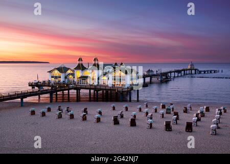 Pier, Sellin, Ruegen, Baltic Sea, Mecklenburg-Western Pomerania, Germany Stock Photo